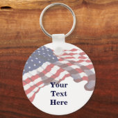 KRW Custom Text American Flag Sleutelhanger (Voorkant)