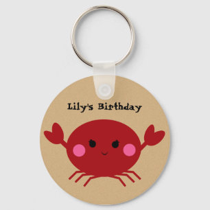 KRW Cute Custom Crab Birthday Sleutelhanger