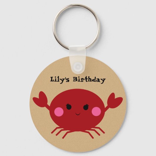 KRW Cute Custom Crab Birthday Sleutelhanger (Voorkant)