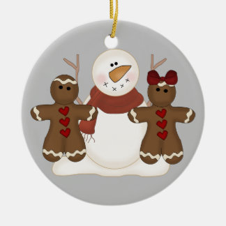 KRW Cute Snowman en Gingerbrood Couple Ornament