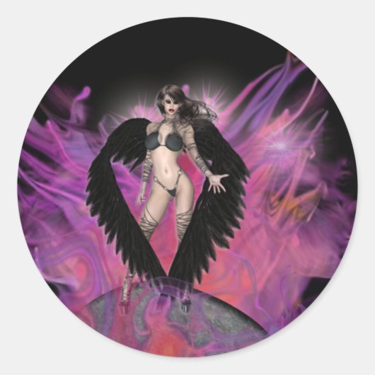 KRW Dark Angel Gothic Ronde Sticker (Voorkant)
