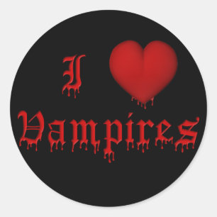 KRW Drijft bloed I Love Vampiers Ronde Sticker