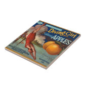 KRW  duikmeisje Apple Fruit Crate Label Tegeltje (Zijkant)