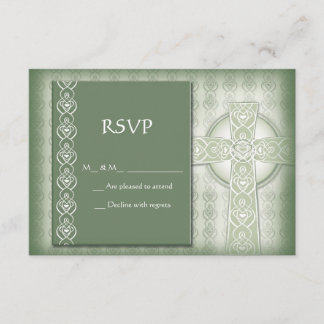KRW Elegant Celtic Cross Irish RSVP Kaartje