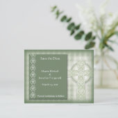 KRW Elegant Celtic Cross Irish Save the Date (Staand voorkant)