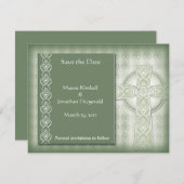 KRW Elegant Celtic Cross Irish Save the Date (Voorkant / Achterkant)