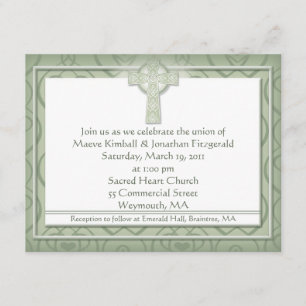 KRW Elegant Celtic Cross Irish Wedding Kaart