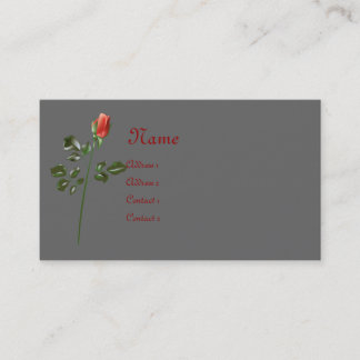 KRW Elegant Long Stemmed Roos Visitekaartje