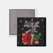 KRW Elegant Roos Faery Magneet (Voorkant / Achterkant)
