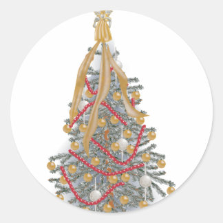 KRW Engel Topped Kerstboom Ronde Sticker