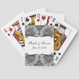 KRW French Black Lace Custom Wedding Favor Cards Speelkaarten