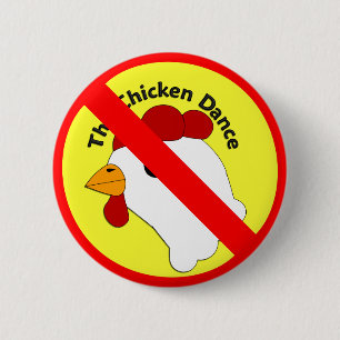 KRW Funny No Chicken Dance Wedding Ronde Button 5,7 Cm