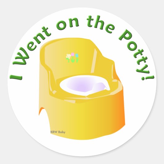 KRW Geel Ik ging op de Potty Training Reward Ronde Sticker (Voorkant)
