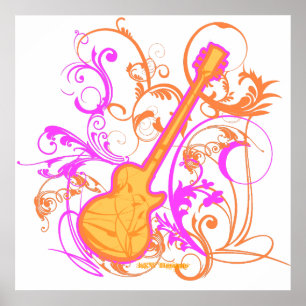 KRW Girls Rock Guitar Grunge Poster