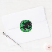 KRW Halloween Maan Witch Shadow Ronde Sticker (Envelop)