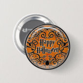 KRW Happy Halloween Scroll Design Pin Ronde Button 5,7 Cm (Voorkant /achterkant)