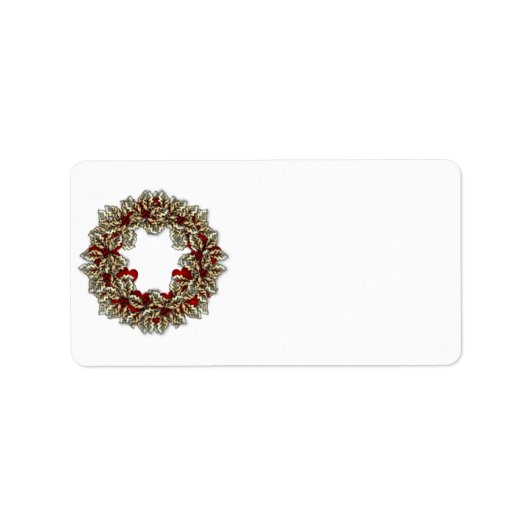 KRW Happy Holidays Wreath Xmas Blank Étiquette de  (Devant)