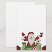 KRW Happy Santa Holiday Stationery Briefpapier (Voorkant / Achterkant)