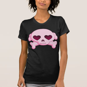 KRW Hartschedel en kruisgraten Roze T-shirt