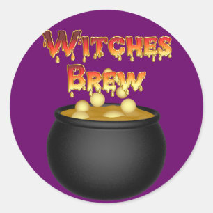 KRW Heksen Brouwen Cauldron Halloween Ronde Sticker