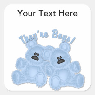 KRW Het zijn Jongens Twin Blue Teddy Bear Sticker