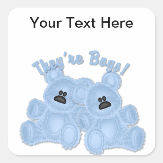 KRW Het zijn Jongens Twin Blue Teddy Bear Sticker