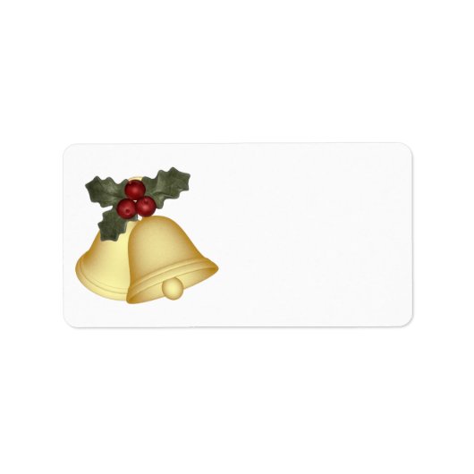 KRW Holly Bells Kerstmis Blank Adres Label (Voorkant)