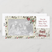 KRW Holly Frame Custom Holiday Carte photo (Devant / Derrière)