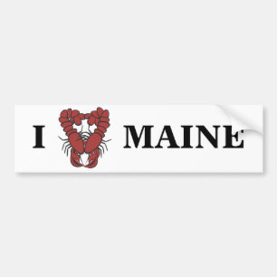 KRW I Love Maine Fun Lobster Bumpersticker