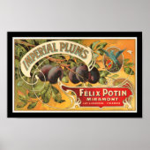 KRW imperial Plums Fruit Crate Label Poster (Voorkant)