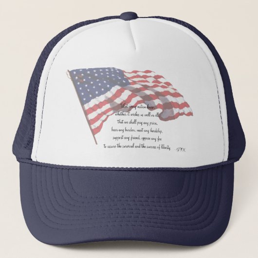 KRW J F Kennedy Quote Trucker Pet (Voorkant)