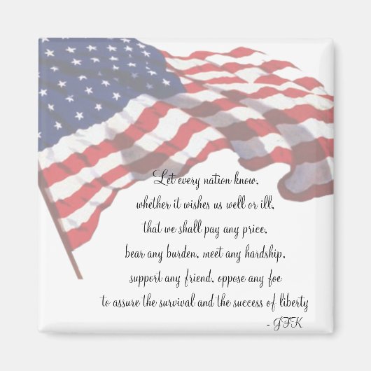 KRW JFK Quote Magnet Magneet (Voorkant)