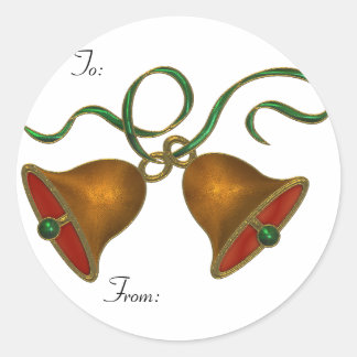 KRW Kerst Bells To and From Stick on Labels