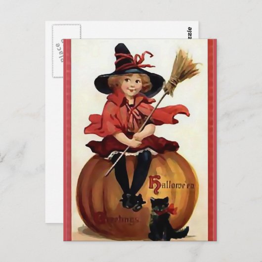 KRW Little Witch Halloween Briefkaart (Voorkant / Achterkant)