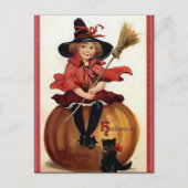 KRW Little Witch Halloween Briefkaart (Voorkant)