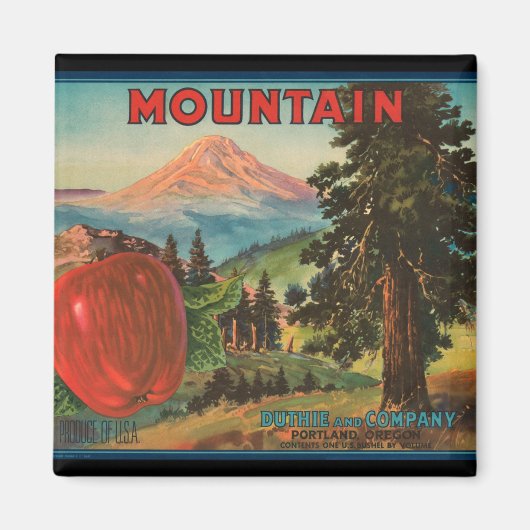 KRW  Mountain Apple Crate Label Magnet Magneet (Voorkant)