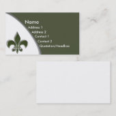 KRW Olive Fleur De Lis Two Tone Visitekaartje (Voorkant / Achterkant)