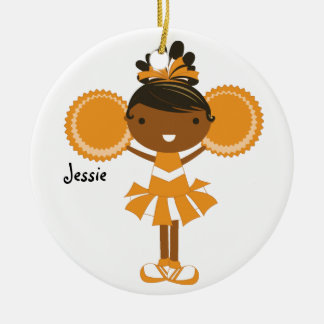 KRW Oranje Cheerleader - Aangepaste naam Keramisch Ornament