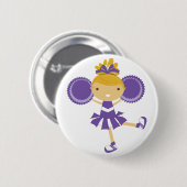 KRW Paarse Cheerleader Birthday Party Button (Voorkant /achterkant)
