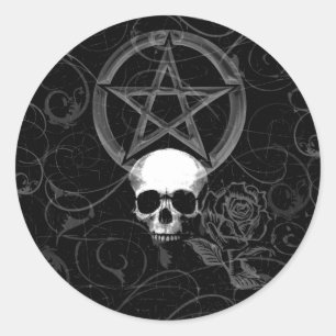 KRW Pagan Grunge schedel Ronde Sticker