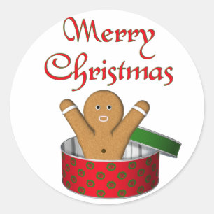 KRW peperkoek Verrassing Kerstmis Ronde Sticker