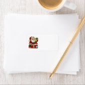 KRW Père Noël et Jouets Étiquette de adresse blanc (En situation)