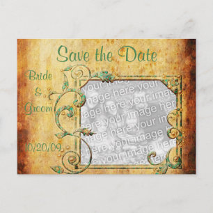 KRW  Perkament Aangepaste foto Sla de datum op Aankondigingskaart