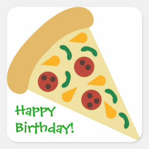 KRW Pizza Slice Birthday Party Sticker