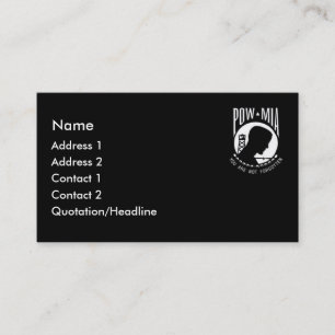 KRW POW MIA Black Visitekaartje