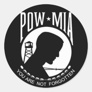 KRW POW-MIA U bent niet vergeten Ronde Sticker
