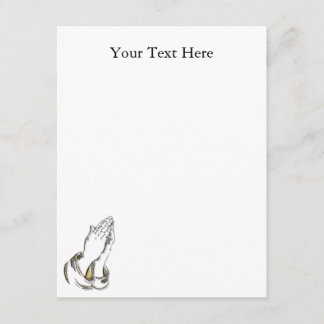 KRW Praying Hands 4.25x5.5 Blue Custom-uitnodiging Kaart