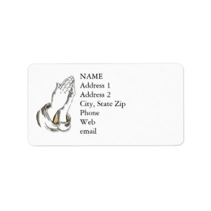 KRW Praying Hands Custom Adresetiketten Etiket
