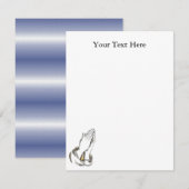 KRW Prier Mains 5,25x5,25 Bleu Invitation personna (Devant / Derrière)