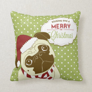 KRW Pug wil u een prettige kerstpiloot toewensen Kussen